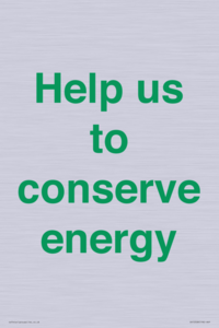 Help us to conserve energy 